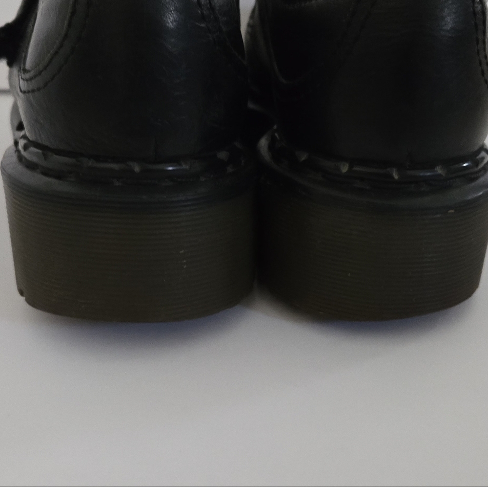 Dr. Martens Black Leather Shoes with Distinctive Silver Buckle - Picture 4 of 9